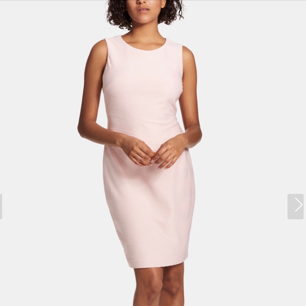 Tommy Hilfiger Pale Pink Sleeveless Midi Sheath Dress
